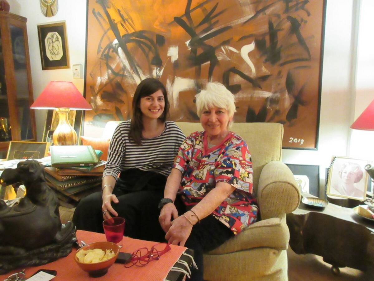 Fig.1 : Avec Leila Izzet dans son atelier à Maadi, Le Caire, 2018. Photo : Elsa Garibian.
