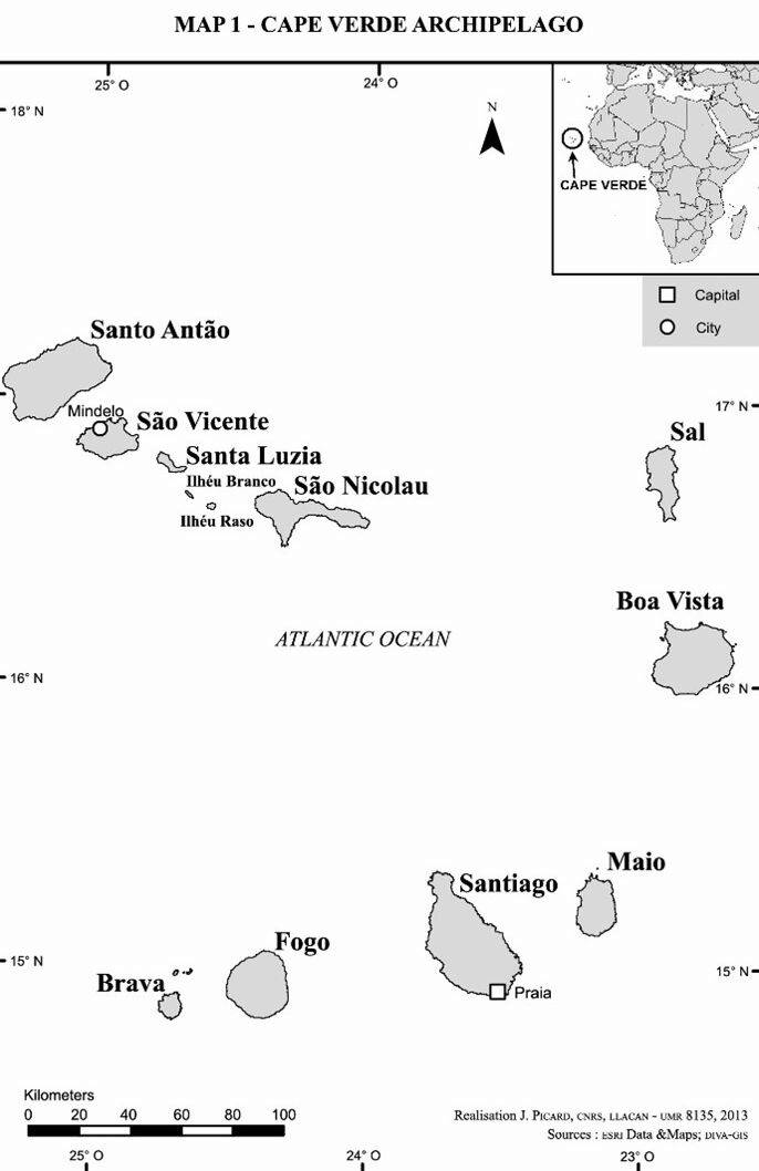Fig.1 : Carte des iles du Cap Vert