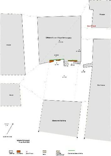 Fig. 4 : Plan général du site de Lújúmò Compound, Ilé-Ifẹ̀. Léa Roth 2021.