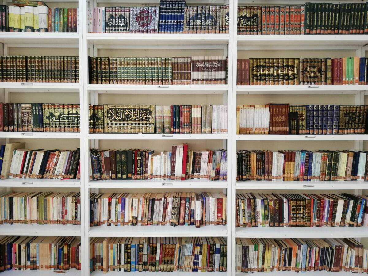Fig. 3  : Une bibliothèque de livres ibadites à Sināw, dans les régions intérieures d’Oman